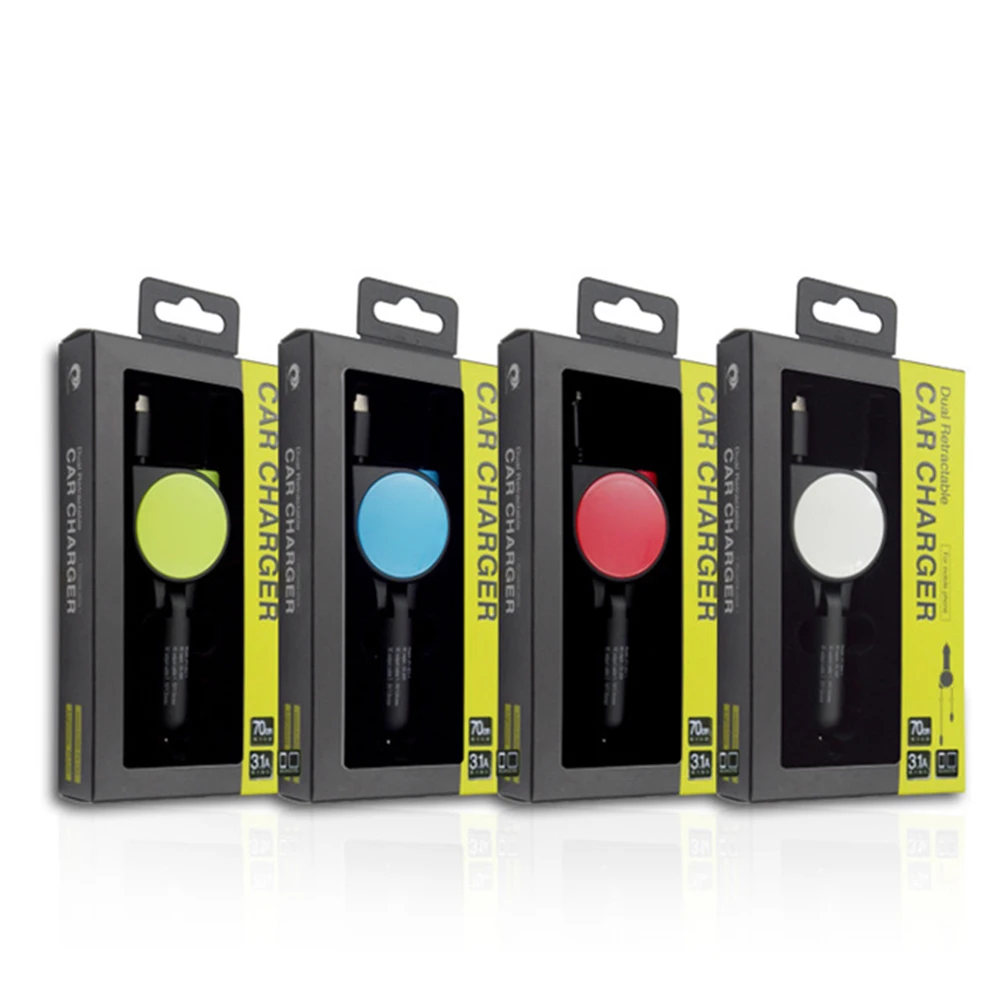 

3.1A with Dual Retractable Cable, Multifunctional 3 in 1 Adapter For Android, Type-C, For iPhone