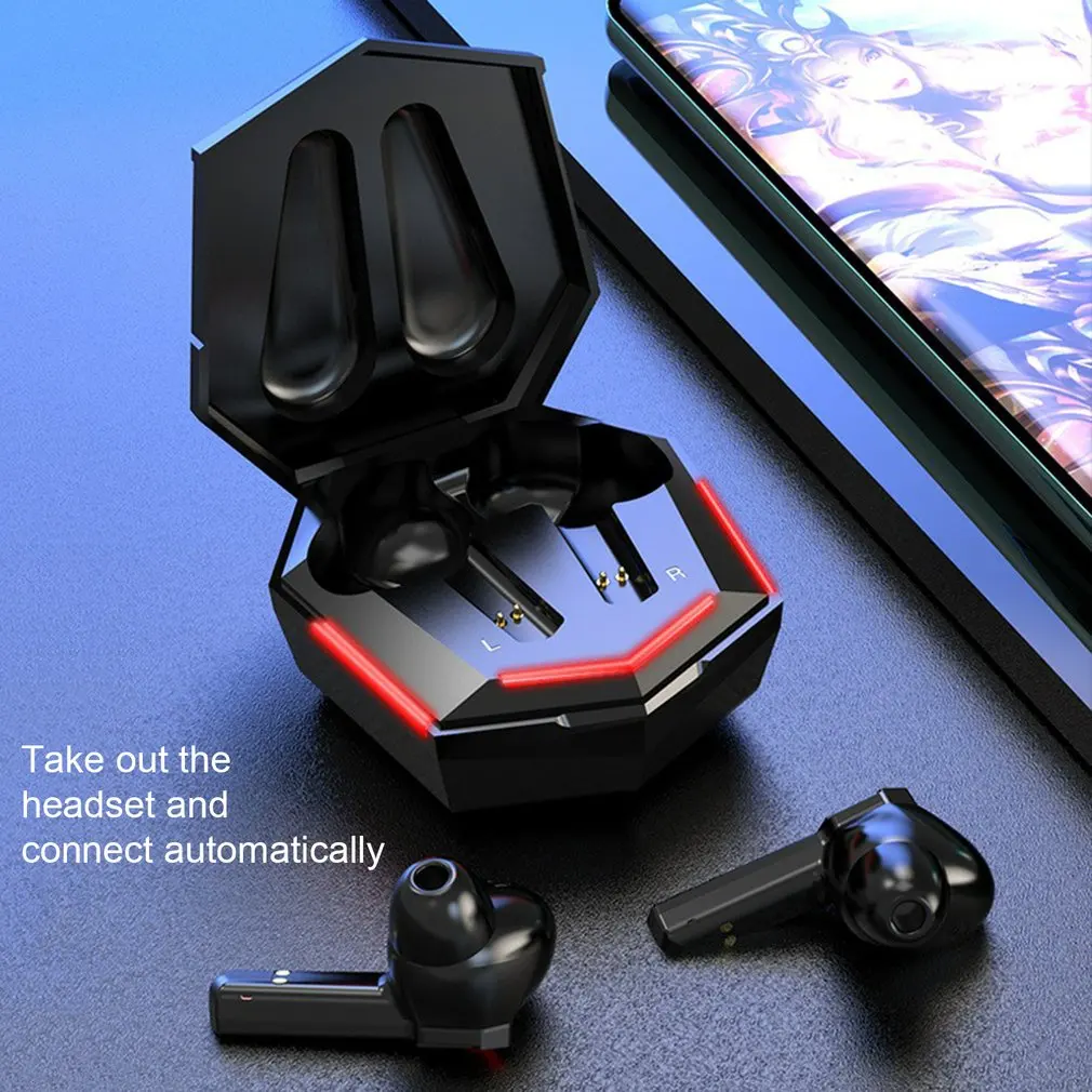 

Portable Bluetooth-compatible 5.0 Earphones Wireless Gaming Headset 5.0 TWS Stereo Earbuds with Microphone LED Display