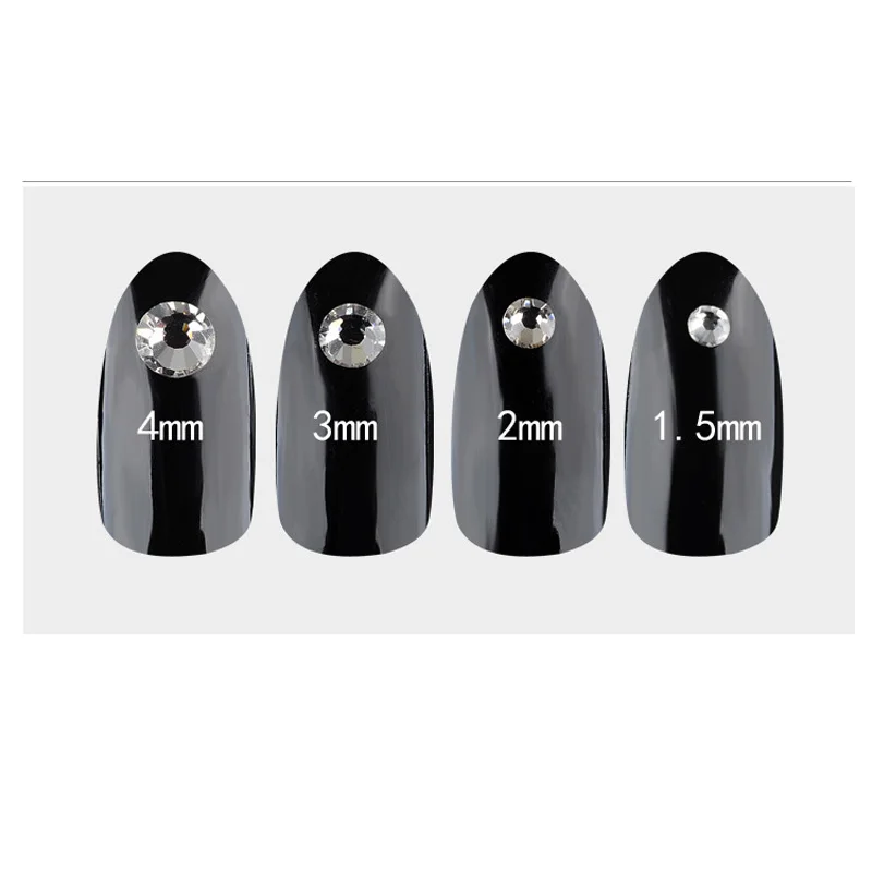 

1 Box Nail Art Decoration Different Size White Flat Rhinestone Mixed Turntable Manicure DIY Embellishments Nail Art Accessories