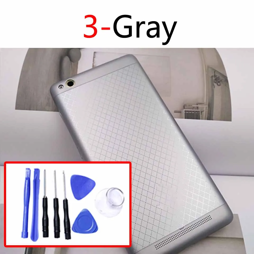 3-Gray-With tool 3S задняя крышка батарейного отсека для Xiaomi Redmi 3 задняя крышка батарейного отсека чехол на заднюю крышку для Redmi 3S Замена корпуса КОРПУСА - Цвет: 3-Gray-With tool