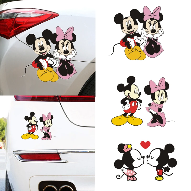 Наклейка на автомобиль Disney с Микки и Минни милая наклейка бак топлива дверь окно