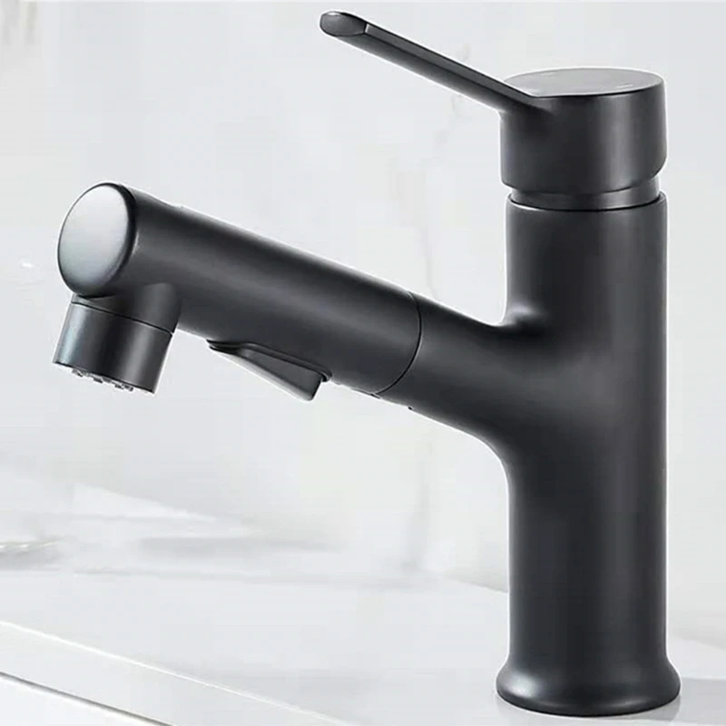 

Pull Out Bathroom Vessel Sink Faucet Mixer Basin Tap Hot and Cold Water for vanity Single Hole Basin Faucet Mixer Taps