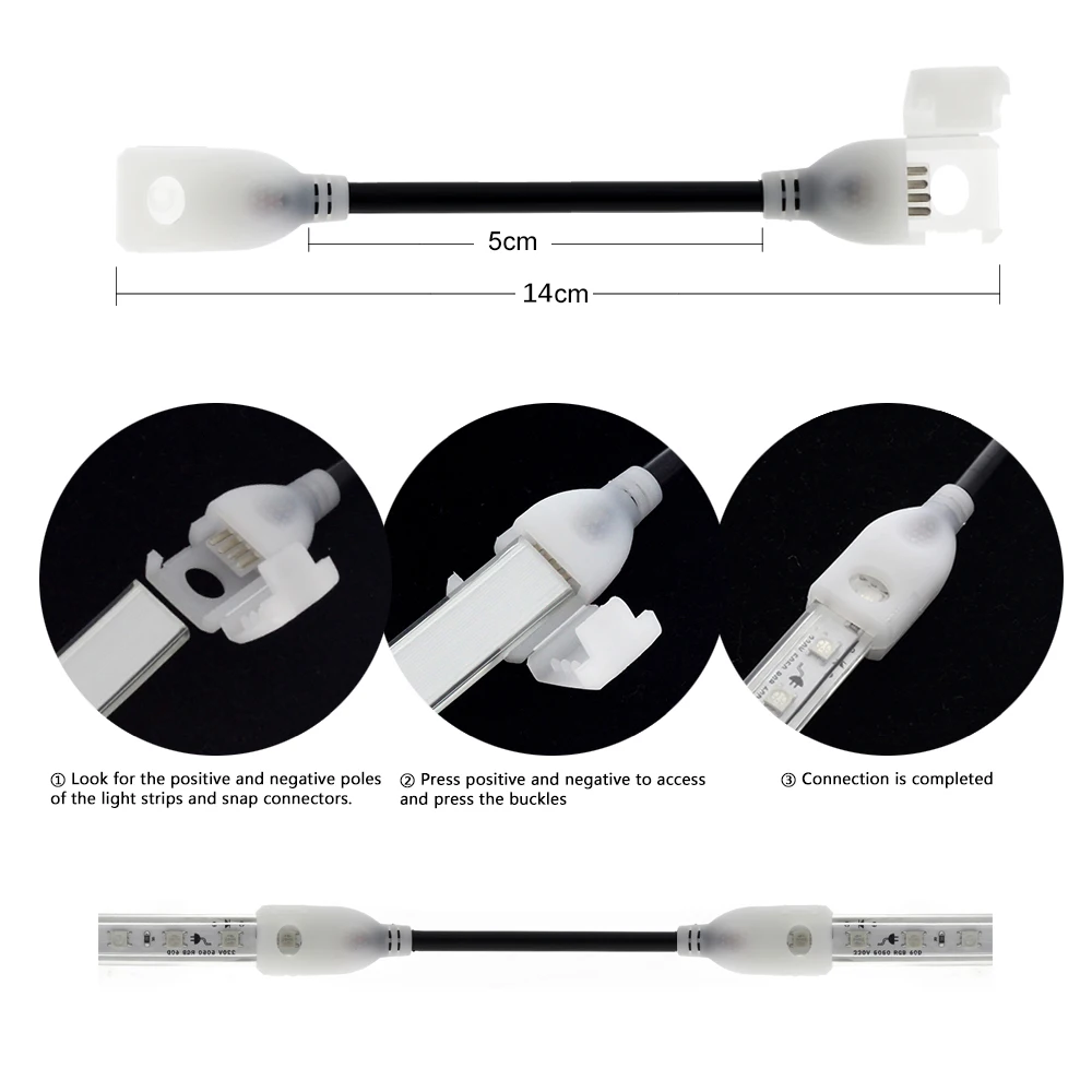 2-контактный 4-контактный Средний разъем для 220 В 110 одного цвета/RGB светодиодный