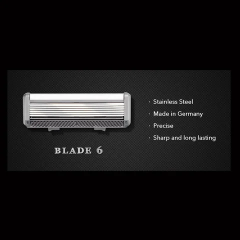 Бритвенное лезвие Qshave Black Spider, 6 лезвий для комфортного бритья — детальный вид товара