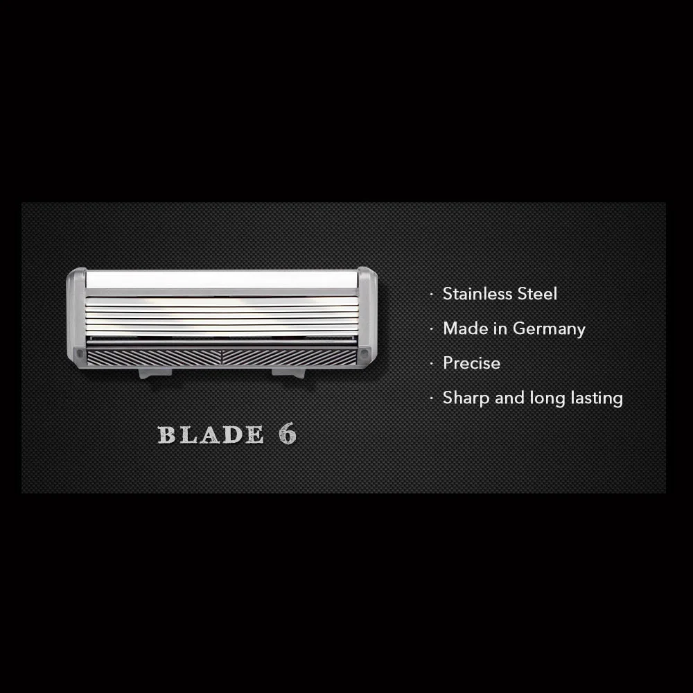 Qshave Black Spider новинка 6 лезвий ручная Бритва для мужчин Германия X6 лезвие с