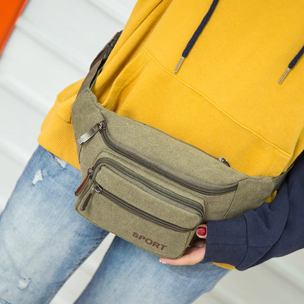 Поясная Сумка унисекс модная холщовая поясная сумка новый ремень Женская