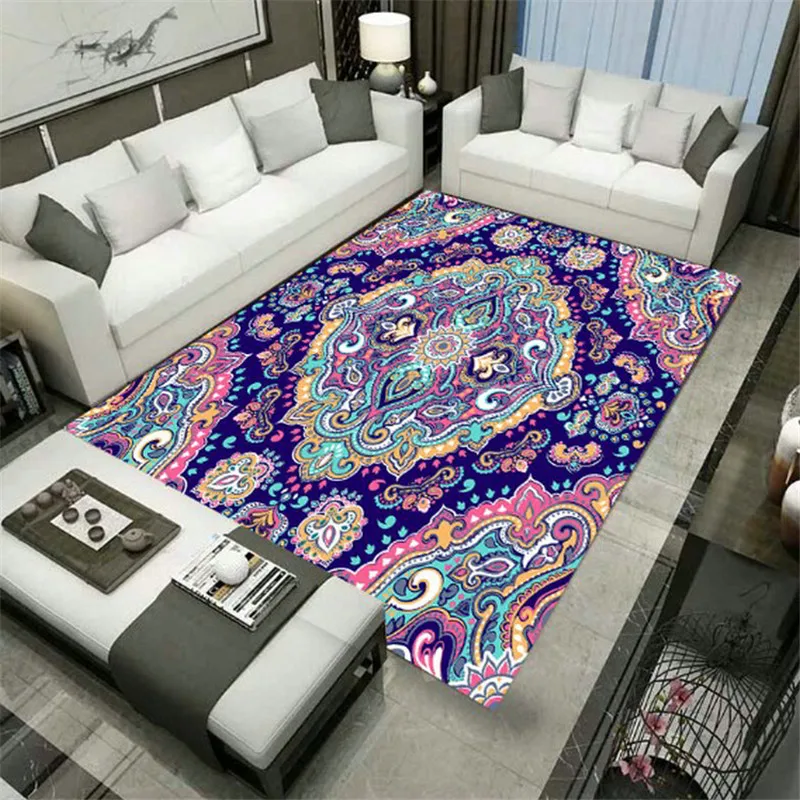 

Bohemia Carpet 3D Printed Carpet Square Anti-Skid Area Floor Mat Rug Non-slip Mat Dining Room Living Soft Carpet Mat Style-5