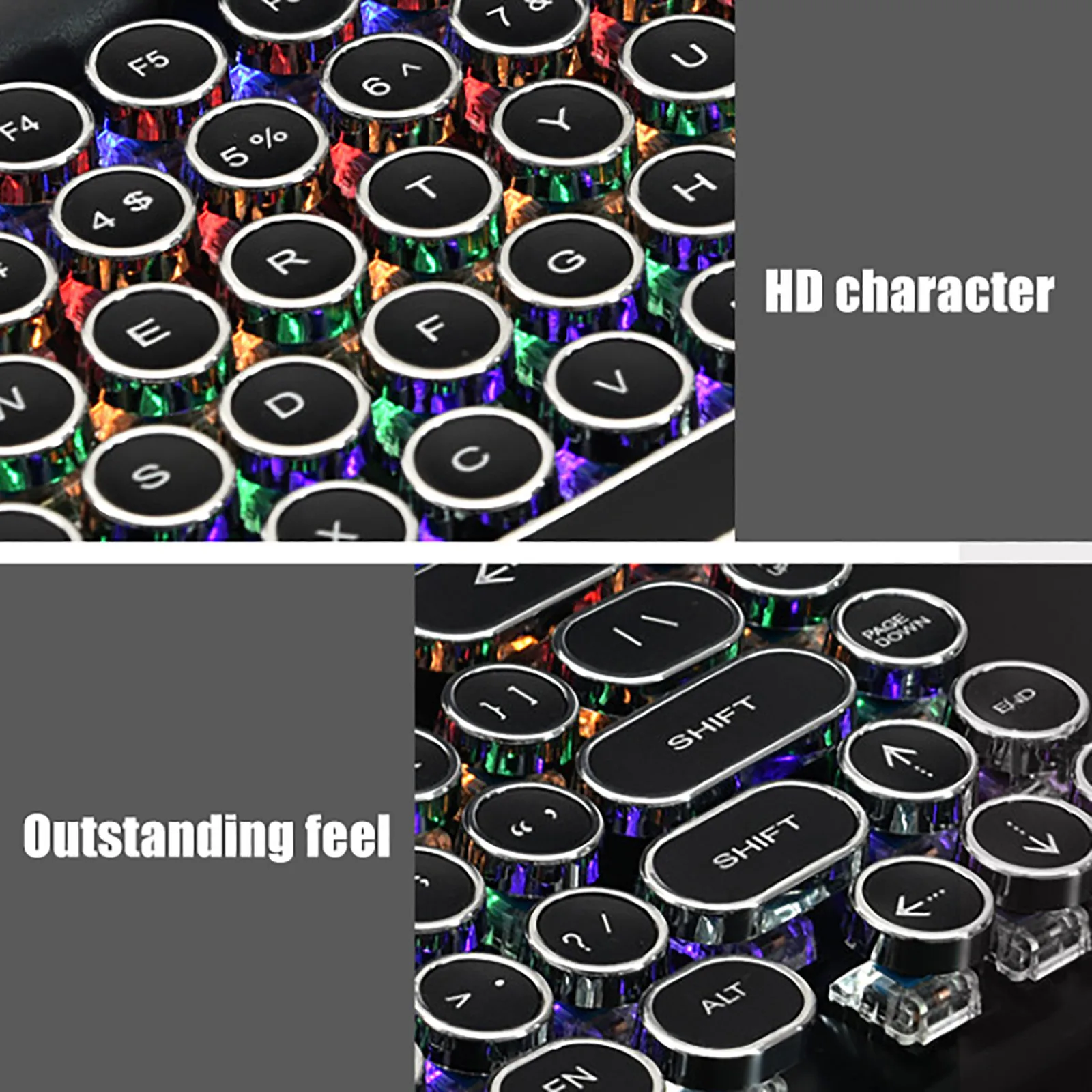 Bluetooth-клавиатура для пишущей машинки ретро круглая клавиатура с пластиковой