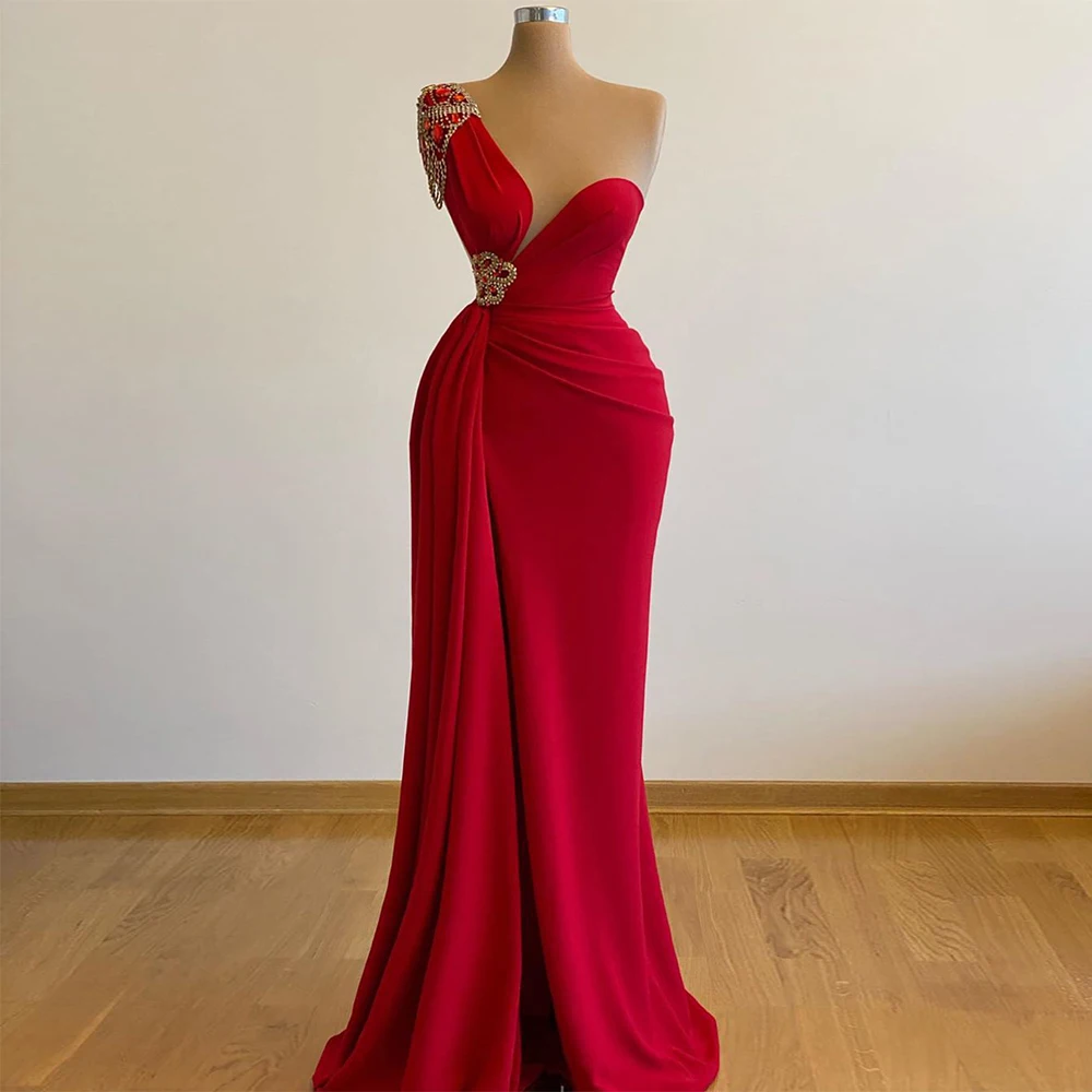 

Женские вечерние платья, сексуальные, с бусинами, без рукавов, красный ковер, вечернее платье для выпускного вечера, длинное