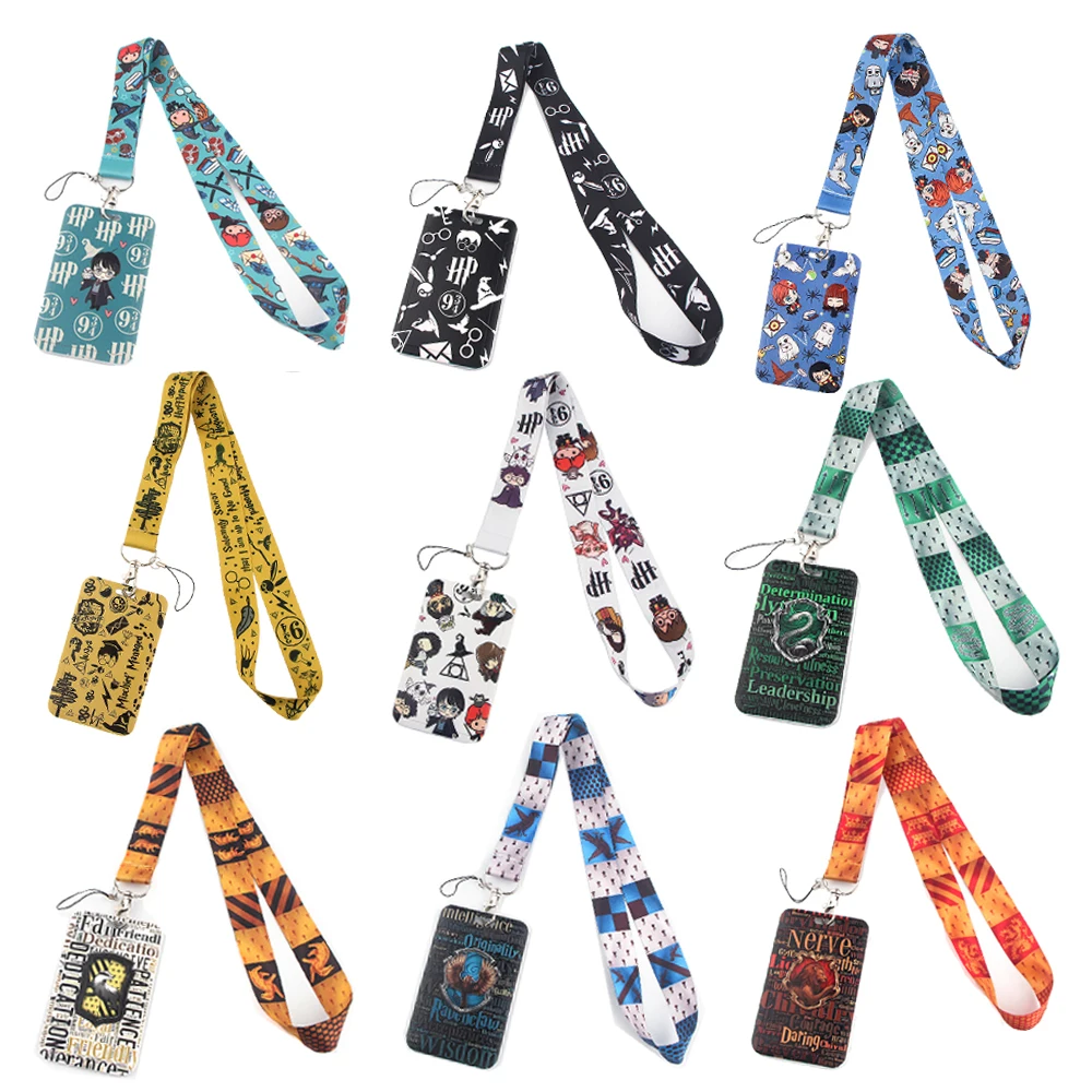 er718 movie wizard student lanyard card id holder car keychain id card pass gym mobile phone badge kids key ring holder jewelry free global shipping