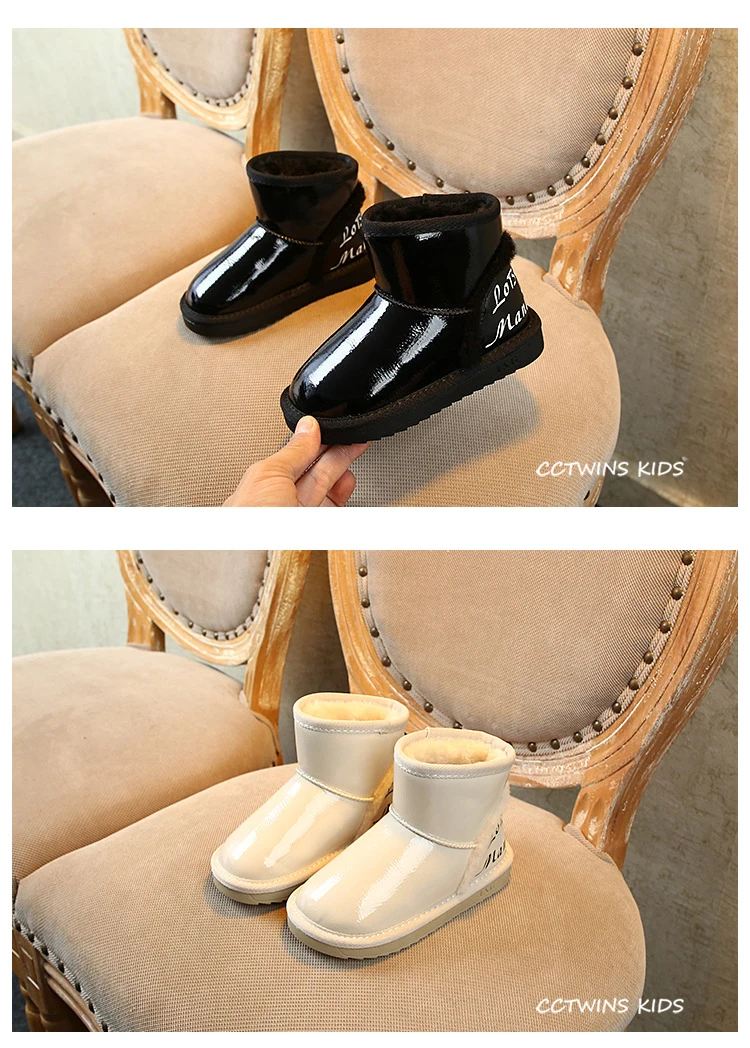 CCTWINS/детская обувь; коллекция года; зимние модные ботинки на меху для мальчиков; повседневные короткие ботинки для детей; Черная теплая обувь; SNB077