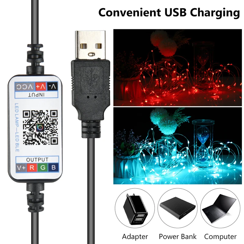 

USB LED String Light Bluetooth App/Remote Control String Lamp Waterproof Outdoor Fairy Lights for Christmas Tree Room Decoration