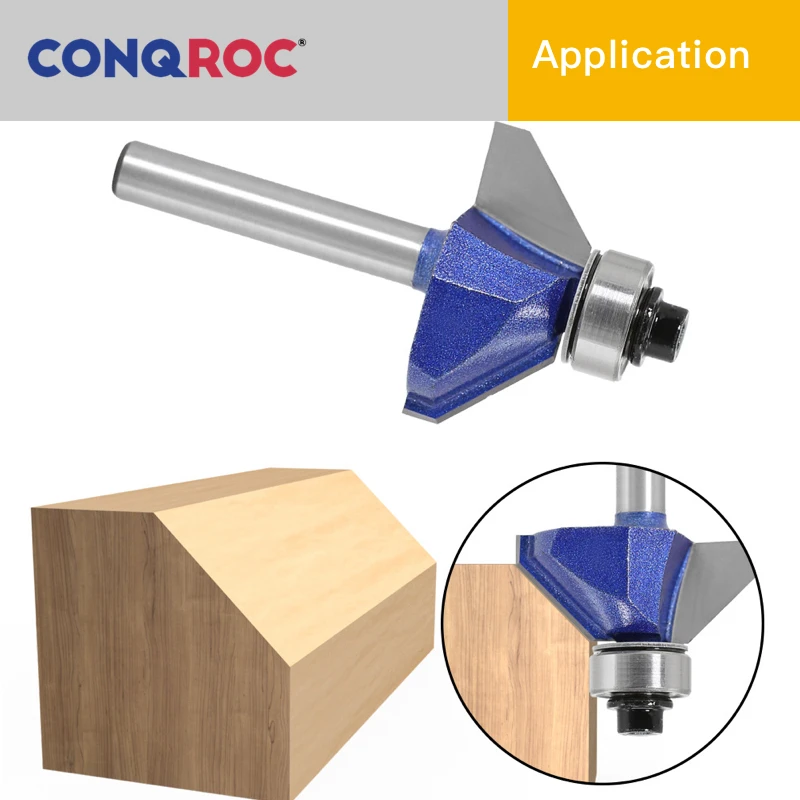 Фреза фреза YG6 с прямым хвостовиком твердосплавная для дерева 45 градусов 6