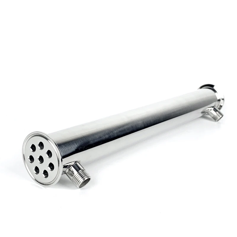 

High Power Clamp 2" OD64mm Dephlegmator, Reflux, Distiller Condenser. 9 Spacers . 8 pipes Length 450mm, Sanitary Steel 304