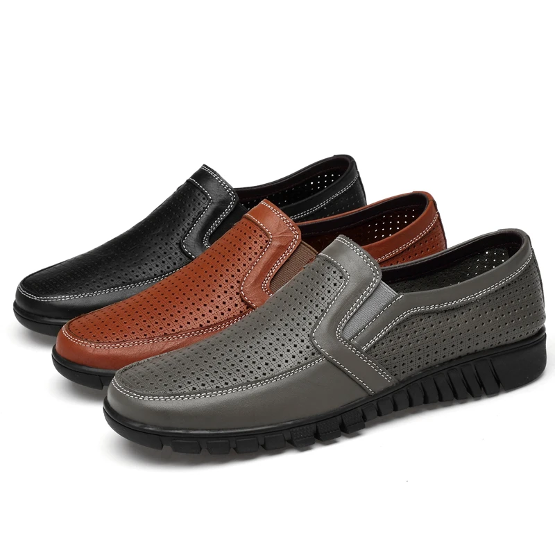 Мужская повседневная обувь из натуральной кожи Большие размеры 38-48 Лоферы