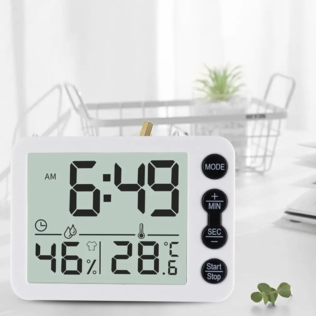 Комнатный Измеритель температуры и влажности большой экран часы творческий