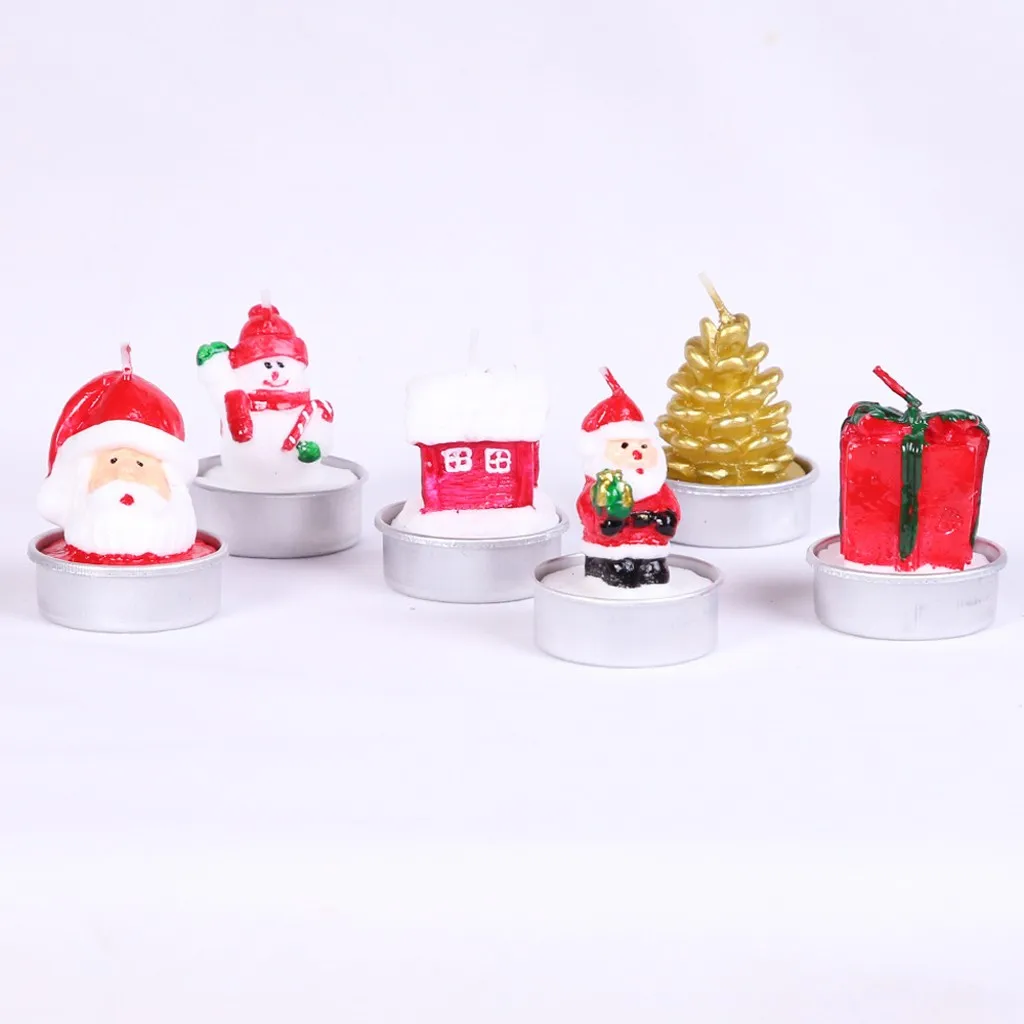 Christmas Cartoon Candles Cute Xmas Tree Santa Snowman House Shaped Party Birthday Cake Candles Adornos Navidad Christmas Candle