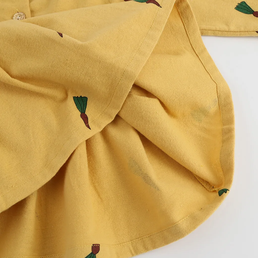 Платье для девочек с длинными рукавами ясельного и дошкольного возраста принтом