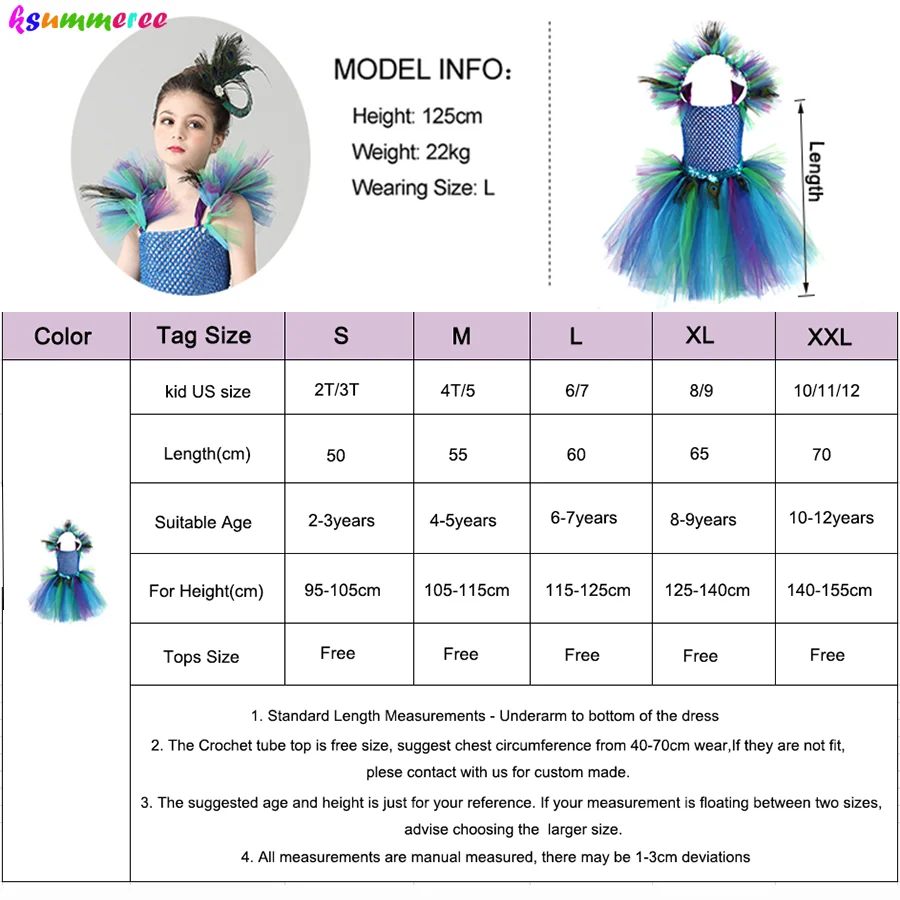 Couture Royal Peacock Girls Tutu Dress with Feather Clip Peacock Bird Carnival Fancy Dress for Kid Halloween Party Purim Costume images - 6