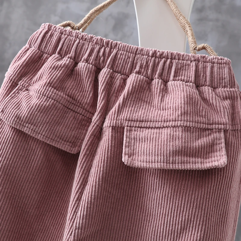 Neploe/осенне-зимние женские вельветовые брюки; Pantalon Mujer; штаны-шаровары с эластичной резинкой на талии; большие размеры; повседневные свободные брюки; 54595