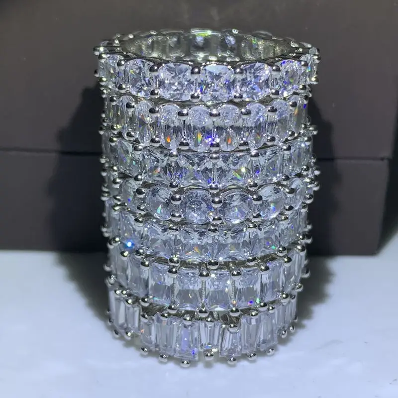 Бренд Eternity Band Promise ring 925 пробы серебро AAAAA cz обручальные кольца для мужчин и женщин вечерние ювелирные изделия подарок