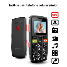 Artfone teléfono móvil C1 con botón grande para personas mayores, desbloqueado, con botón de emergencia SOS, batería de 1400mAh (3)