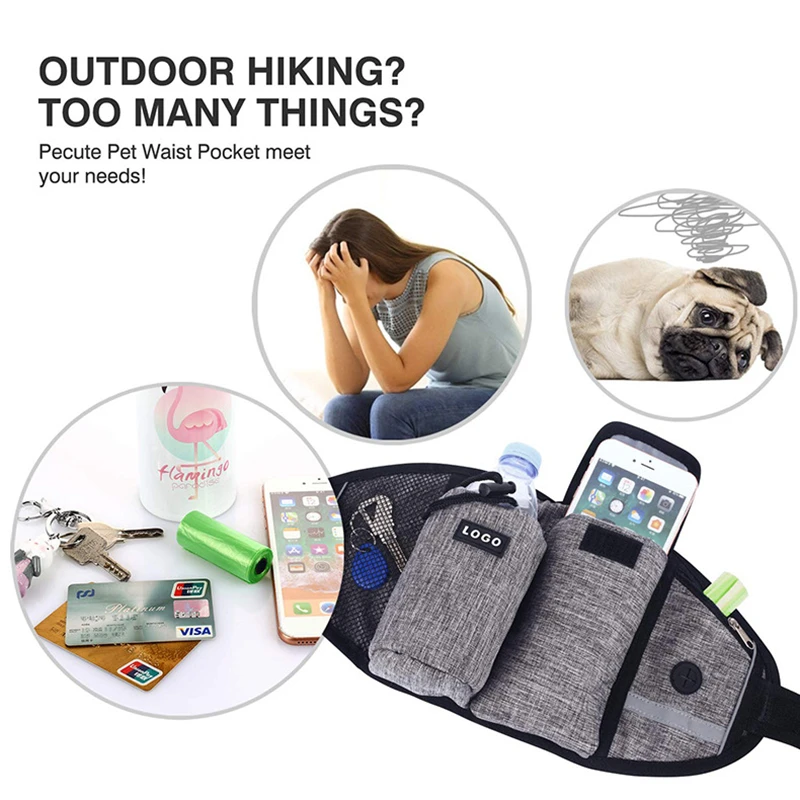 Bolsa de premios para perros, bolsa de premios con correas manos libres para entrenamiento de mascotas, correa el&aacute;stica para caminar, cuencos de alimentaci&oacute;n, bolsas para taza de agua-2