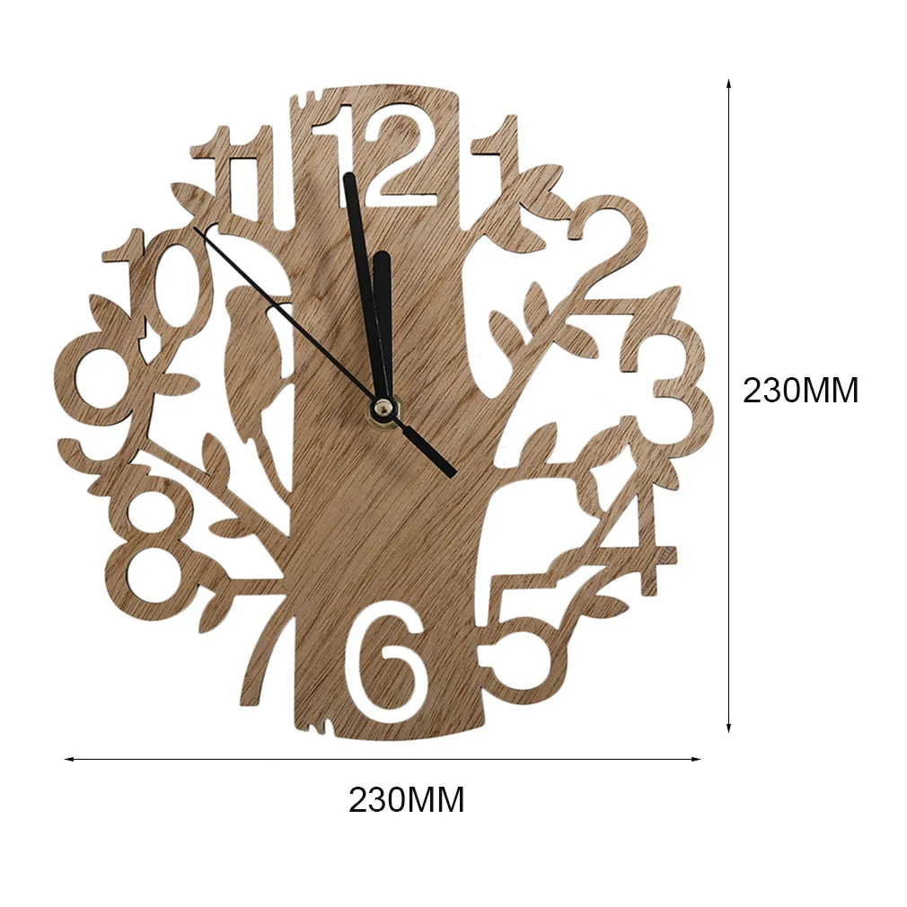 

Modern Wood Vintage Design Wall Clock Fashion Style Home Living Room Coffee Shop Chic Bar Personality Quiet Clock Square Shape