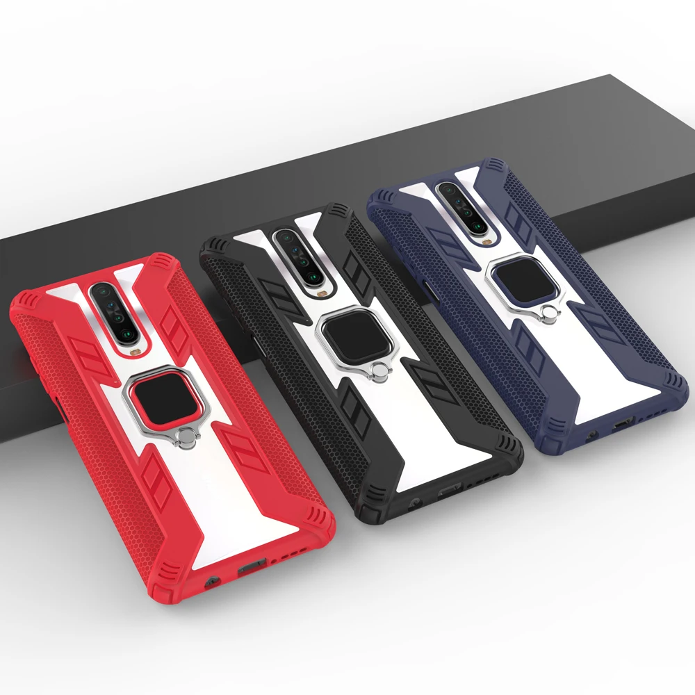 For Xiaomi 8 Lite CC9 Pro Note10 9T Case Shockproof Magnetic Car Holder Ring Bracket Cover Redmi Note 8T/7/8 K20 Shell |