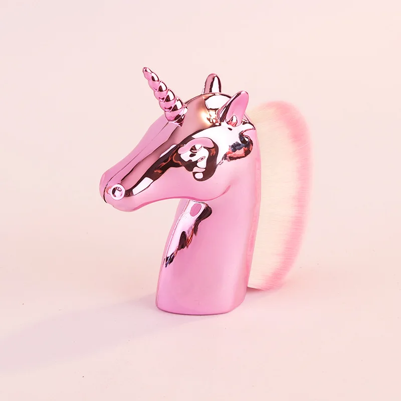 Кисть для румян большой единорог макияжа и контура Цветная кисть основы под