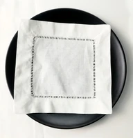 set of 500 fashion white hemstitched linen cocktail napkins 6x6 inch coasters cup mat dress up any cocktail party