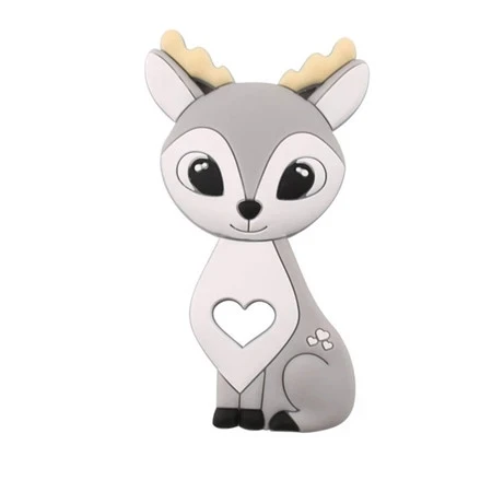 Gray Deer 1 шт. силиконовые снежинки Прорезыватель Рождественская елка звезда кулон Рождественский Олень Подарки для ребенка Лось пряники Ман детский Прорезыватель подарки - Цвет: Gray Deer