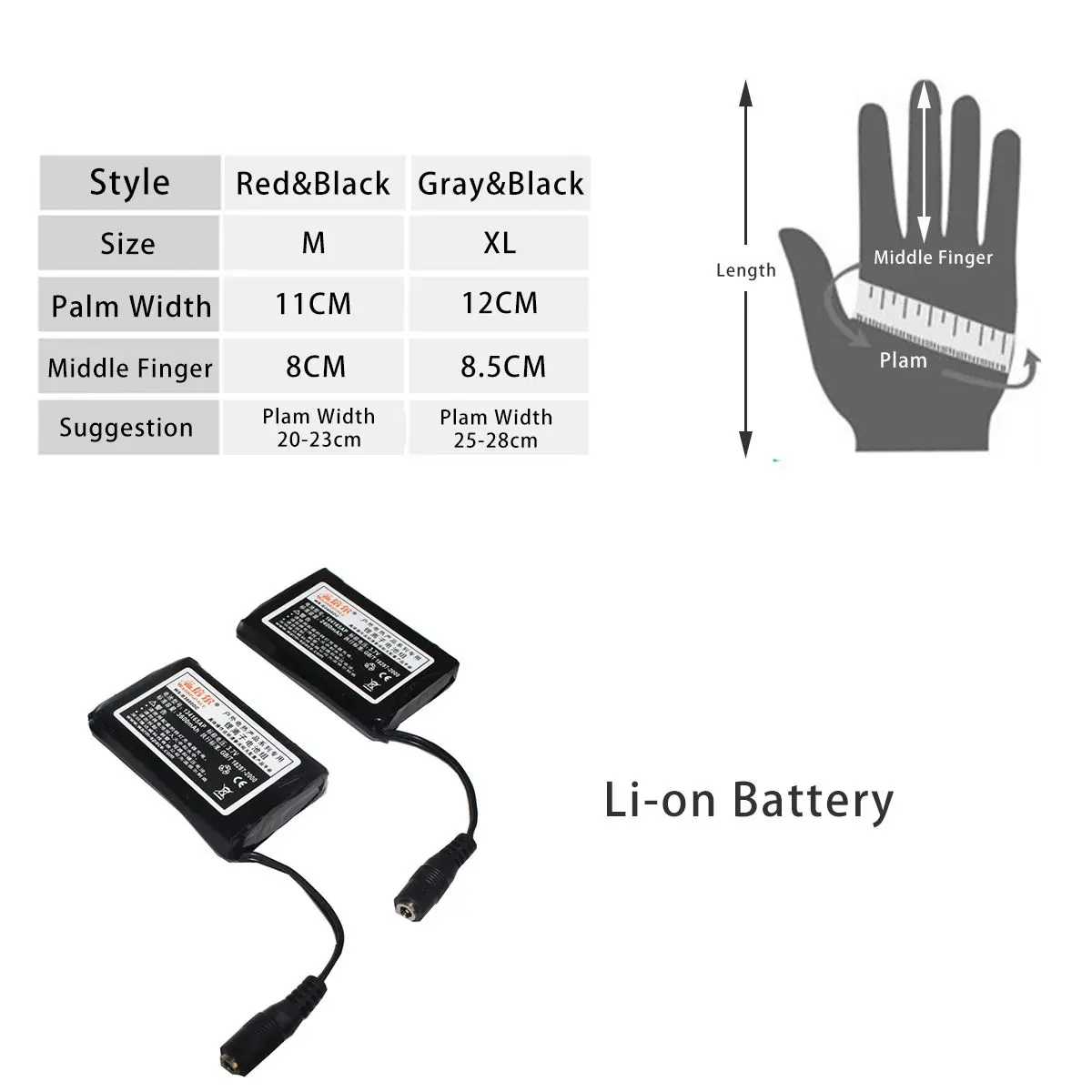 

Men Women Heated Gloves with Battery Rechargeable Electric Heating Gloves for Ski Motorcycle Motorbike Riding Winter Warm