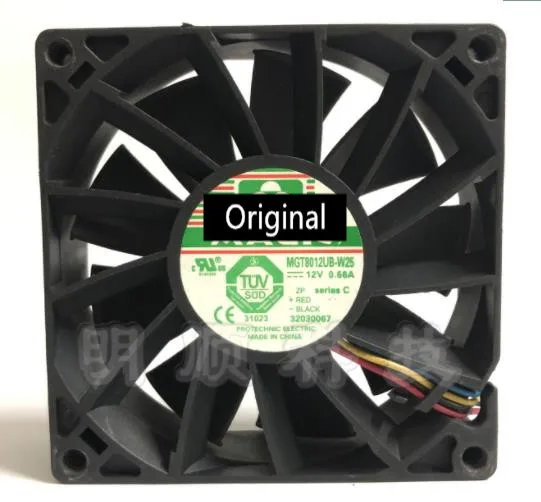 

Original 100% working MGT8012UB-W25 8025 80mm Fans DC 12V 0.66A 4-wire PWM High Speed CFM Cooling Fan