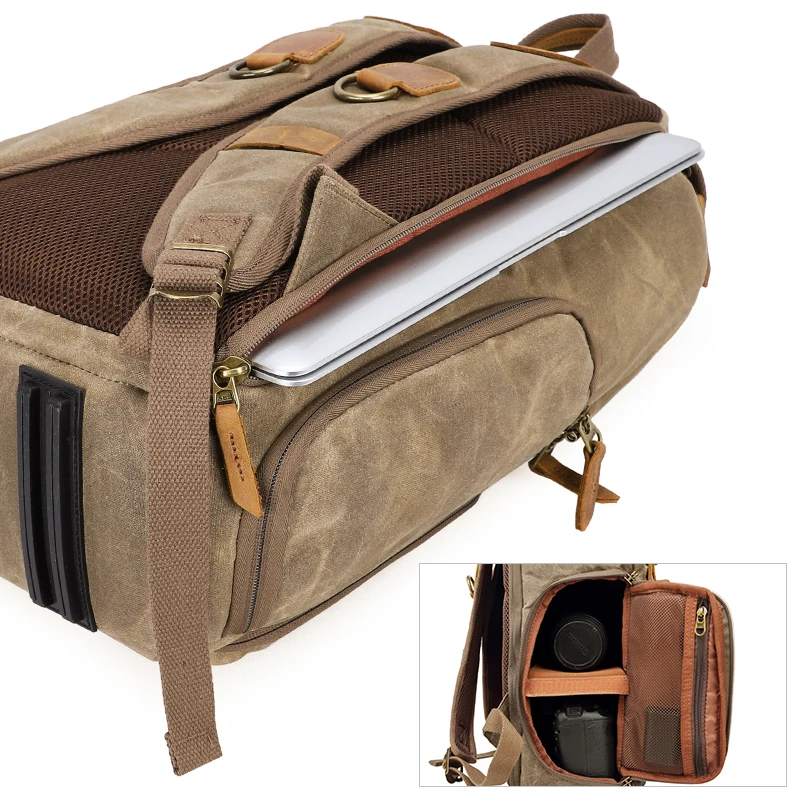 large capacity front open waterproof slr camera canvas rucksack travel bag dslr backpack camera bag free global shipping