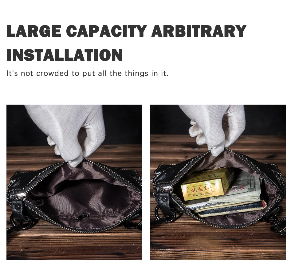 Thick Crazy Horse Leather Male Vintage School Messenger bag Design Satchel Book Cross-body Shoulder bag 8