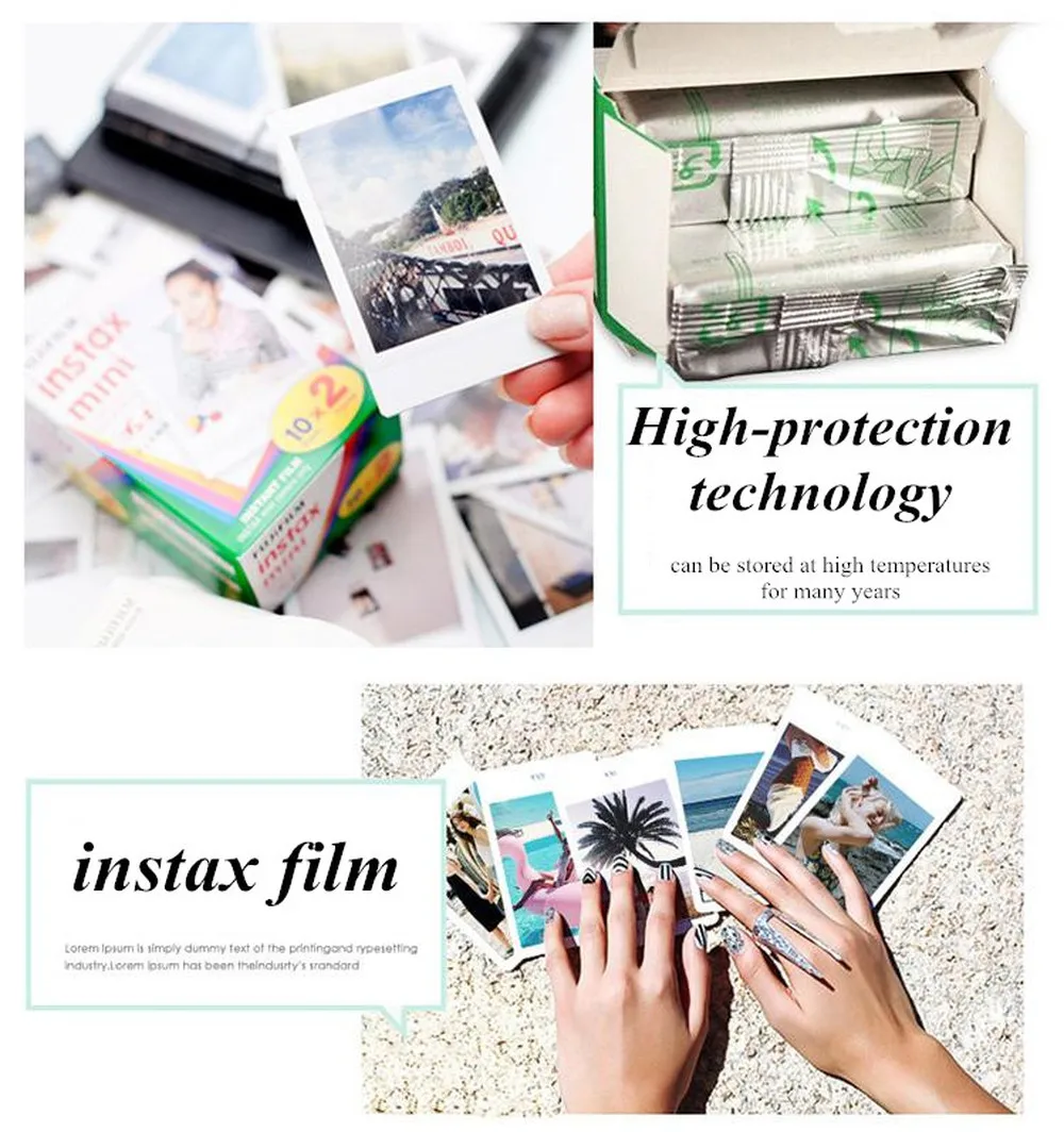 10-100 листов Fujifilm Instax Mini 9 8 пленочная камера фото 3 дюйма белые края пленки для Polaroid Instant Mini 9 8 7s 25 50s 90 Sp-2