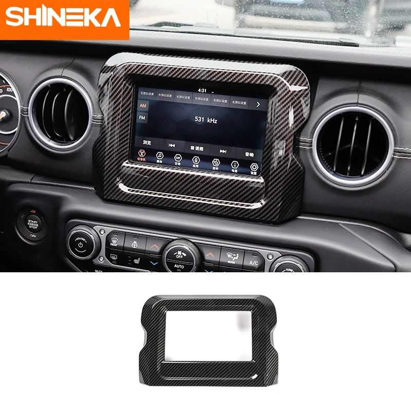 SHINEKA автомобильные наклейки для украшения интерьера из углеродного волокна ABS