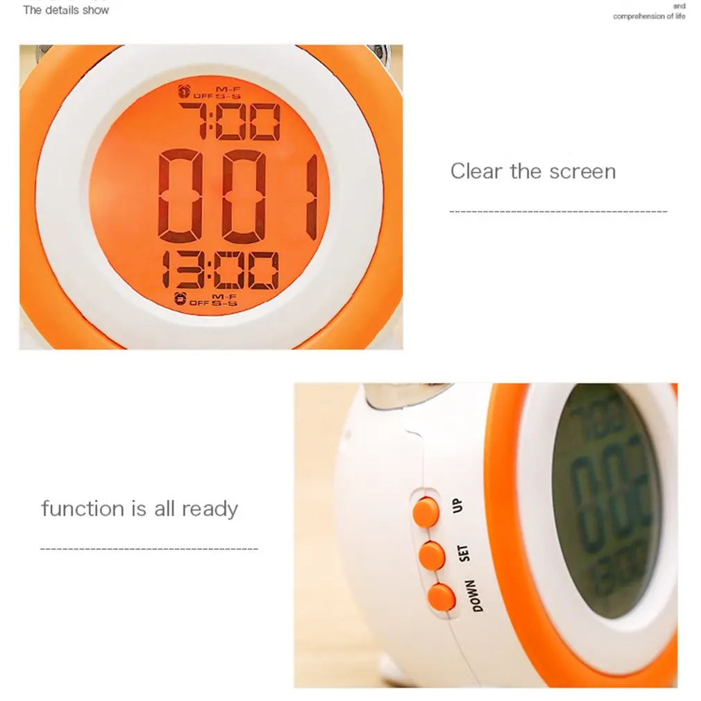 Alarm Clock Loud Light Bell Double Snooze Function LED Backlight Digital Battery Tabletop | Дом и сад