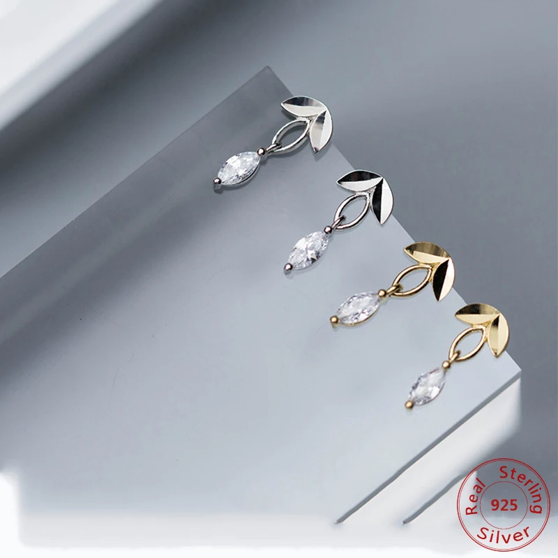 Модные серьги капли из стерлингового серебра 925 пробы для женщин золотого цвета с