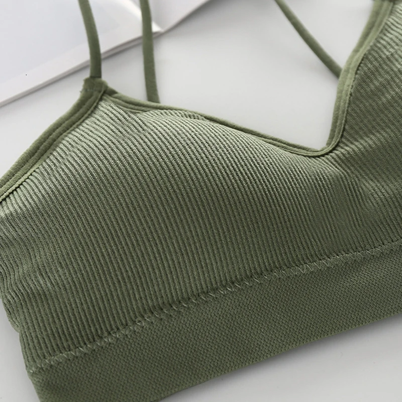 Seamless Sports Bra Sexy Sport Top Women Tops Push Up Underwear Running Yoga Bralette V Neck Brassiere Femme | Спорт и развлечения