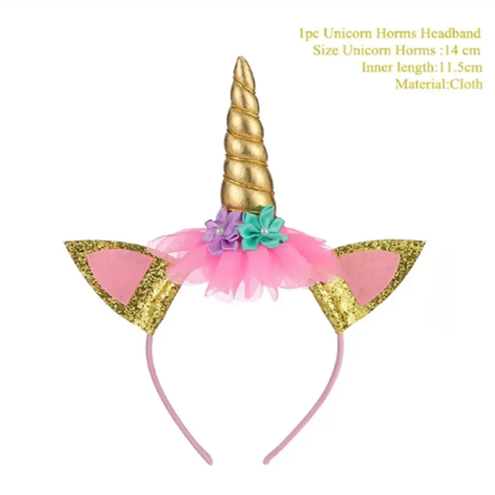 Taoup Cloud Rainbow Unicorn Cake Topper Wedding Horns Unicorn Birthday Party Supplies Cake Flags Baby Shower Decor Boy Favors - Цвет: Gold Cake Topper