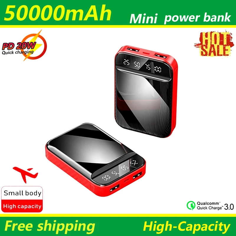 

Mini Power Bank 50000mAh Portable Outdoor Fast Charging Power Bank External Battery Is Suitable for Xiaomi Mi IPhone Samsung