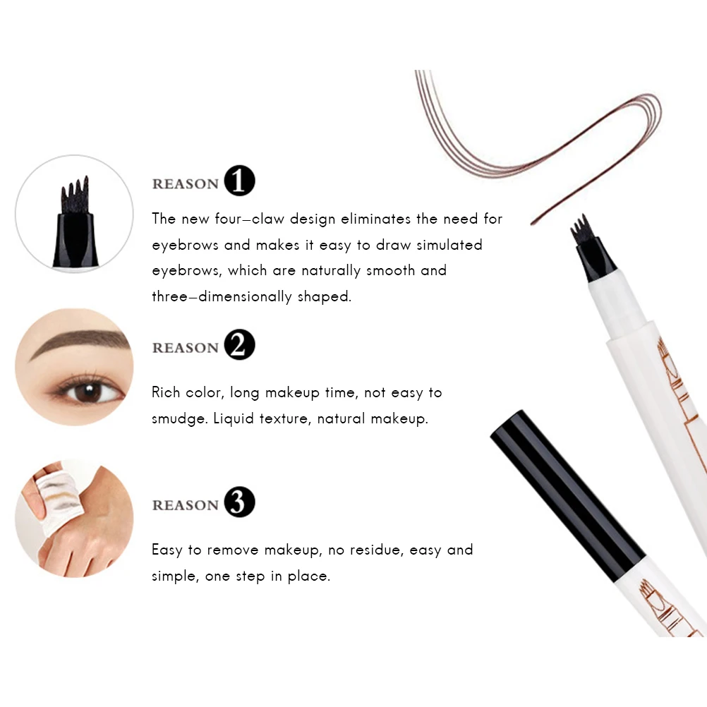 3D Водонепроницаемый натуральный эскиз жидкий карандаш для бровей