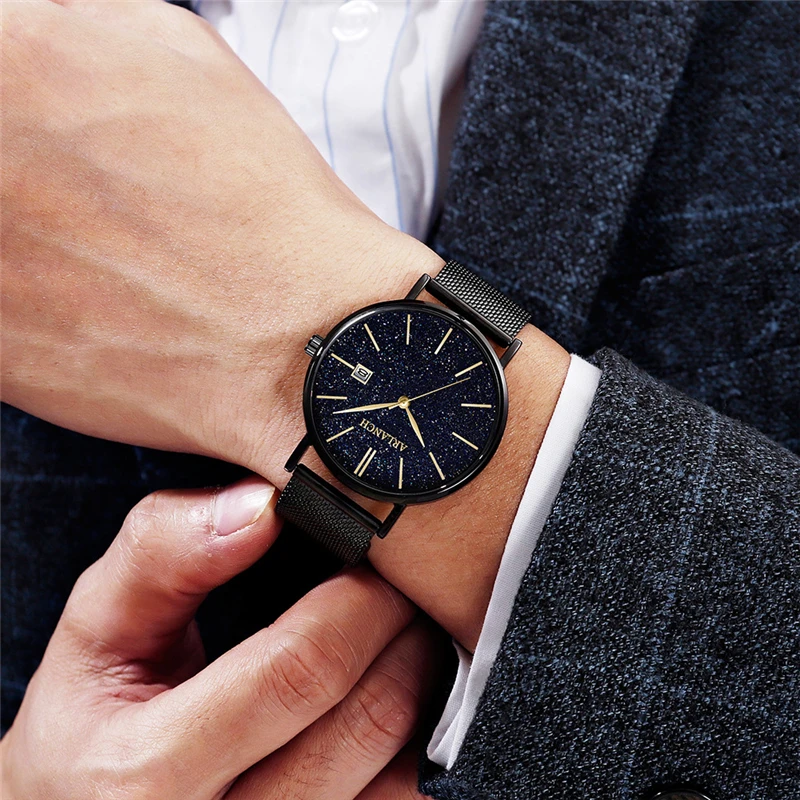 Мужские Звездные часы ARLANCH Модные Простые Спортивные наручные водонепроницаемые