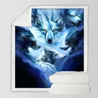 plstar cosmos wolf fleece blanket 3d print sherpa blanket on bed home textiles dreamlike style 4