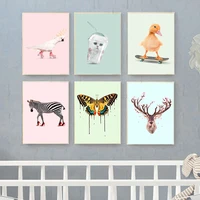 scooter duck wall art funny zebra high heels deer cat canvas painting nordic posters and prints wall pictures kids room decor