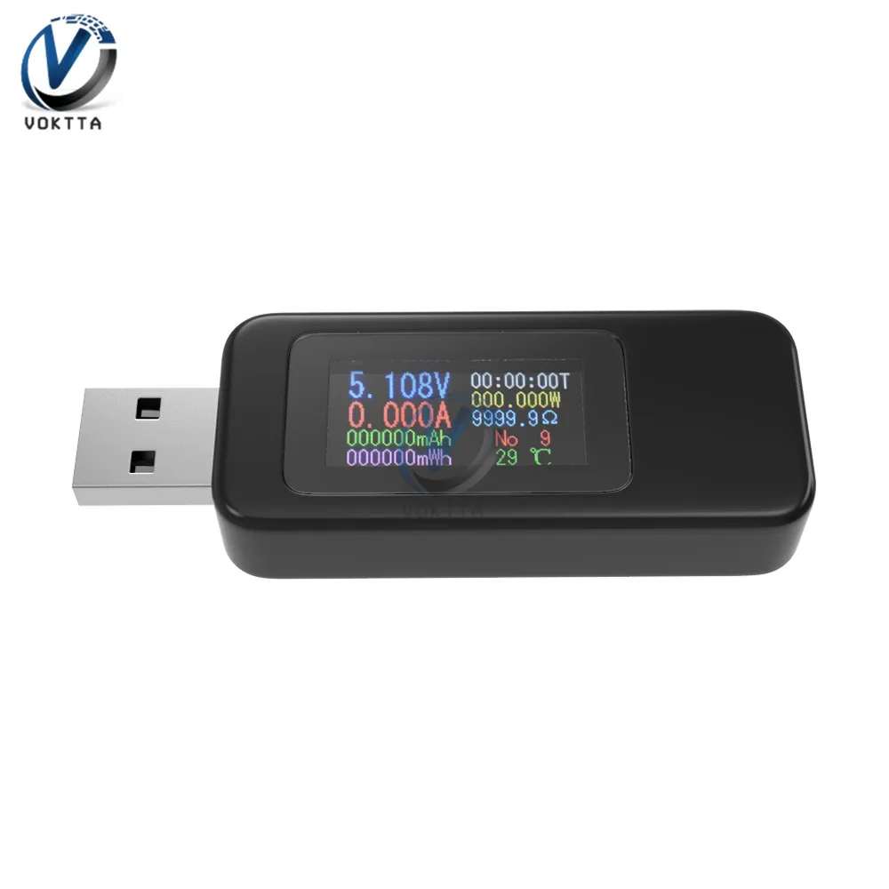 Черный USB Тестер Вольтметр Амперметр тестер напряжения тока ЖК-дисплей цифровой дисплей аккумулятор зарядное устройство детектор USB доктор - Цвет: Черный