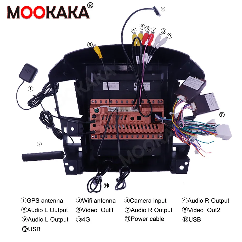 저렴한 무선 카플레이, 미쓰비시 아웃 랜더 2008 자동 서라운드 뷰 카메라 자동차 멀티미디어 플레이어 스테레오 라디오 GPS 네비게이션