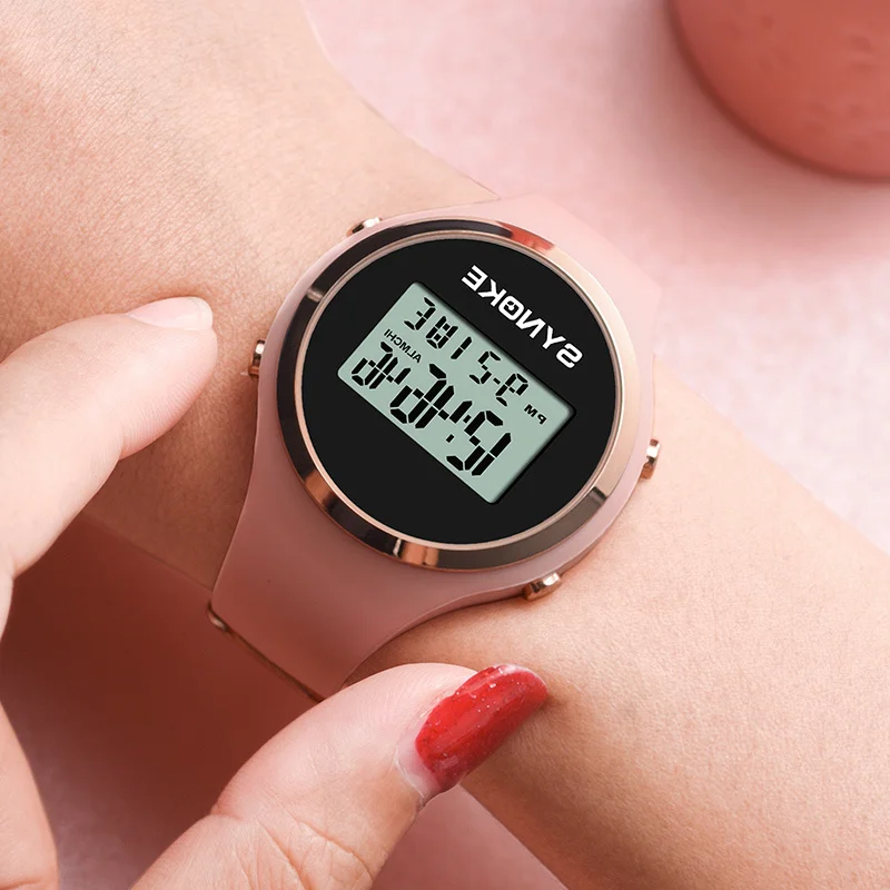 

Synoke new female watches 5bar jelly silicone bracelet dwaterproof proof water ultra-thin Japanese wristwatch female lady